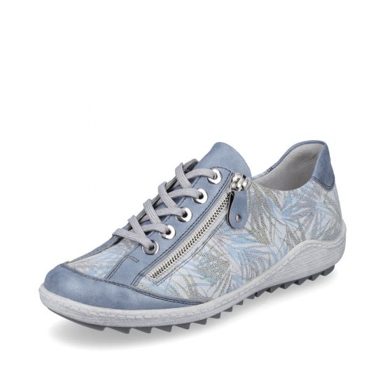 Remonte Women's shoes | Style R1402 Casual Lace-up with zip Blue Combination - Click Image to Close