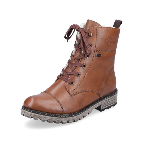 Rieker Leather Women's Mid height boots| Y6700 Mid-height Boots Brown - Click Image to Close