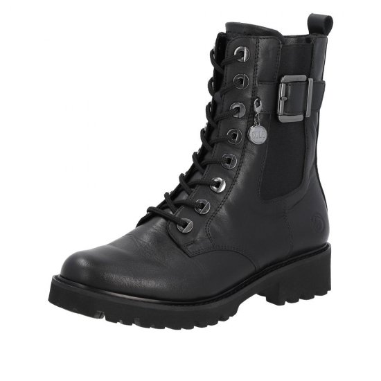 Remonte Leather Women's mid height boots| D8668 Mid-height Boots Black - Click Image to Close