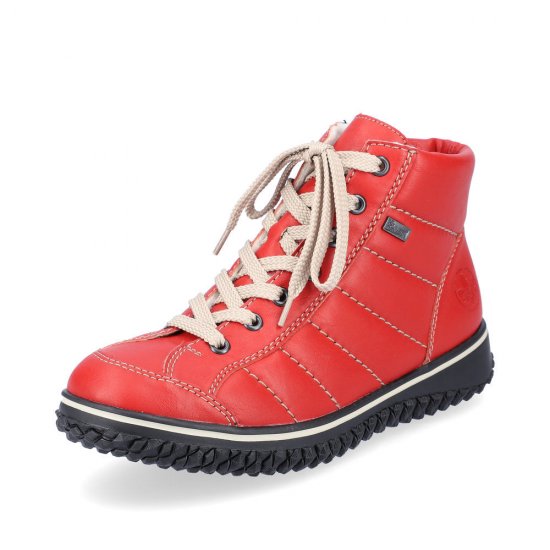 Rieker Synthetic leather Women's Short Boots| Z4215 Ankle Boots Red - Click Image to Close