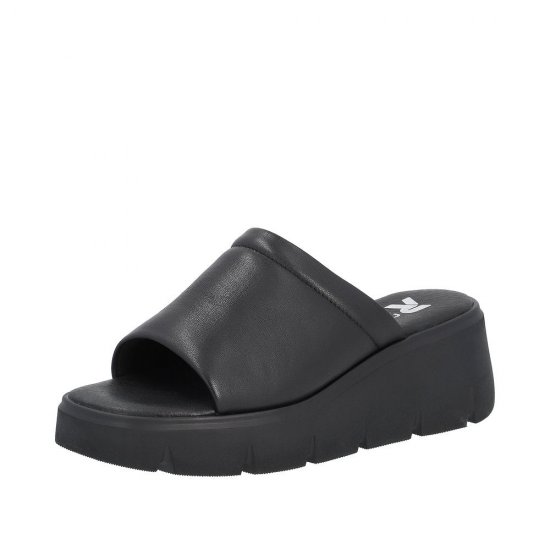 Rieker EVOLUTION Women's sandals | Style W1551 Casual Mule Black - Click Image to Close