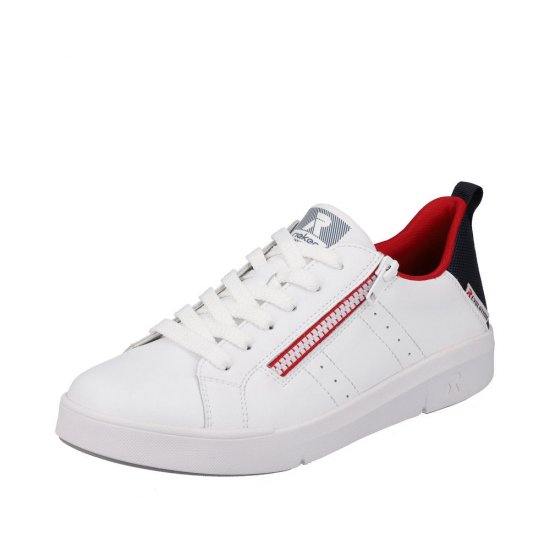 Rieker EVOLUTION Women's shoes | Style 41906 Athletic Lace-up with zip White - Click Image to Close