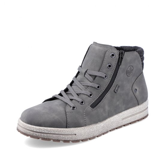 Rieker Synthetic leather Men's boots| 30721 Ankle Boots Grey - Click Image to Close