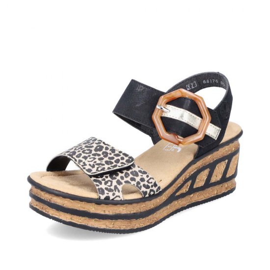 Rieker Women's sandals | Style 68176 Dress Sandal Black Combination - Click Image to Close