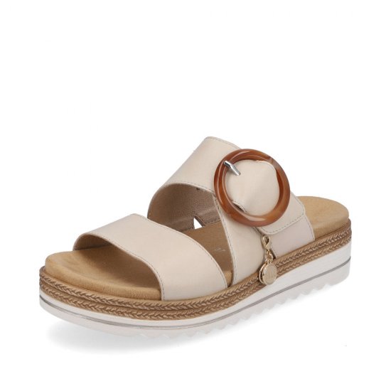 Remonte Women's sandals | Style D0Q51 Casual Mule White Combination - Click Image to Close