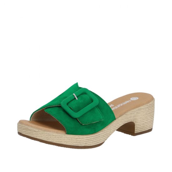 Remonte Women's sandals | Style D0N56 Dress Mule Green - Click Image to Close