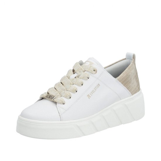 Rieker EVOLUTION Women's shoes | Style W0502 Athletic Lace-up White - Click Image to Close