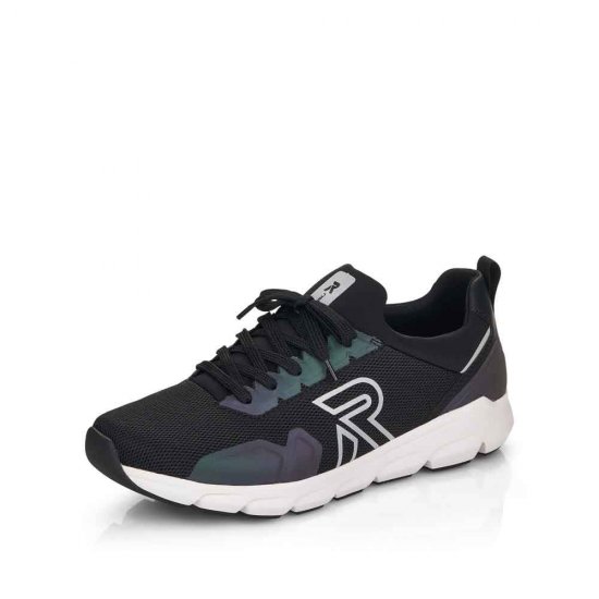 Rieker EVOLUTION Men's shoes | Style 07802 Athletic Lace-up Black - Click Image to Close