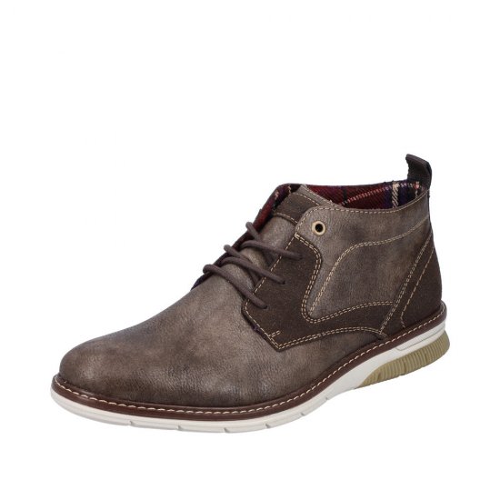 Rieker Synthetic Material Men's Boots| 14441 Ankle Boots Brown - Click Image to Close