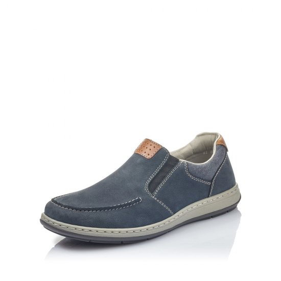 Rieker Men's shoes | Style 17360 Casual Slip-on Blue - Click Image to Close