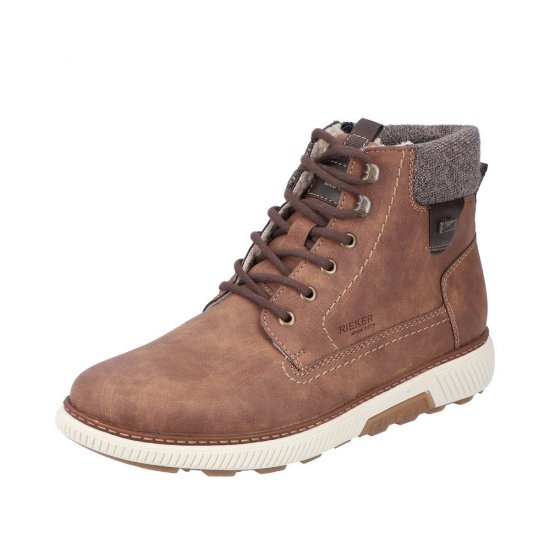 Rieker Synthetic Material Men's Boots| B3342 Ankle Boots Brown - Click Image to Close