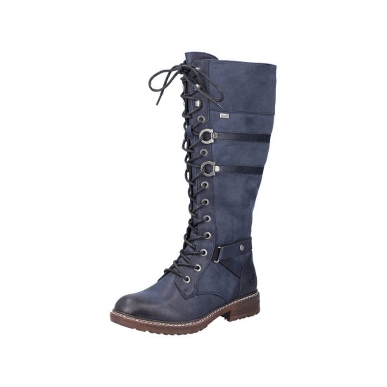 Rieker Synthetic Material Women's' Tall Boots| 94732-14 Tall Boots Blue - Click Image to Close