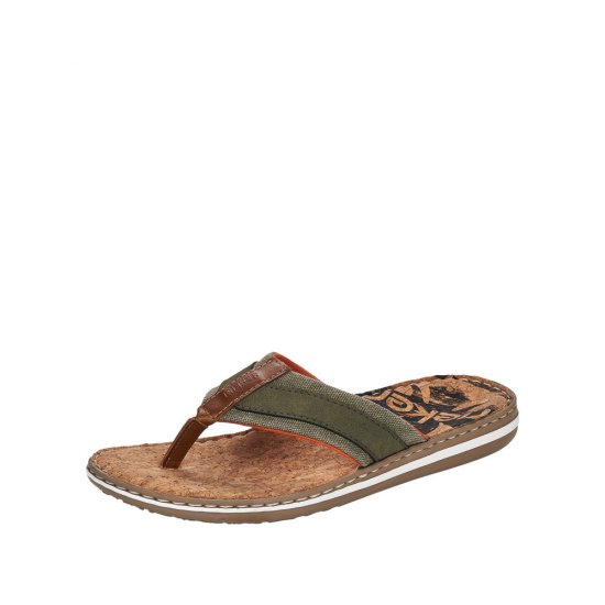 Rieker Men's sandals | Style 21095 Casual Flip Flop Green - Click Image to Close