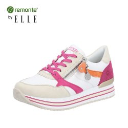 Remonte Women's shoes | Style D1323 Athletic Lace-up with zip White Combination