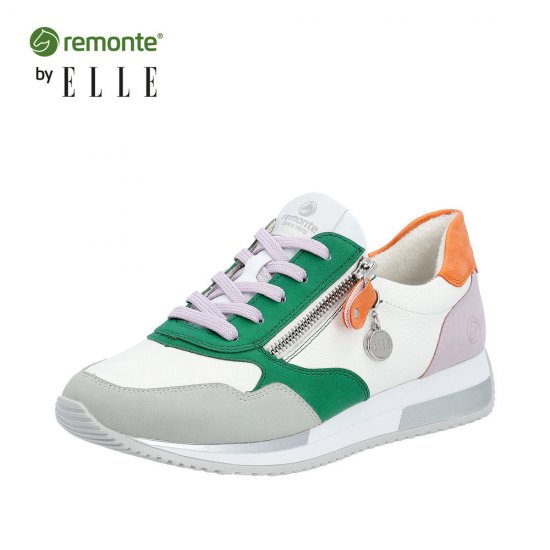 Remonte Women's shoes | Style D0H01 Athletic Lace-up with zip White Combination - Click Image to Close