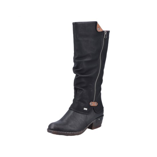 Rieker Synthetic Material Women's' Tall Boots| 93655 Tall Boots Black - Click Image to Close