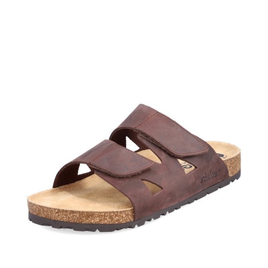 Rieker Men's sandals | Style 22150 Casual Mule Brown - Click Image to Close