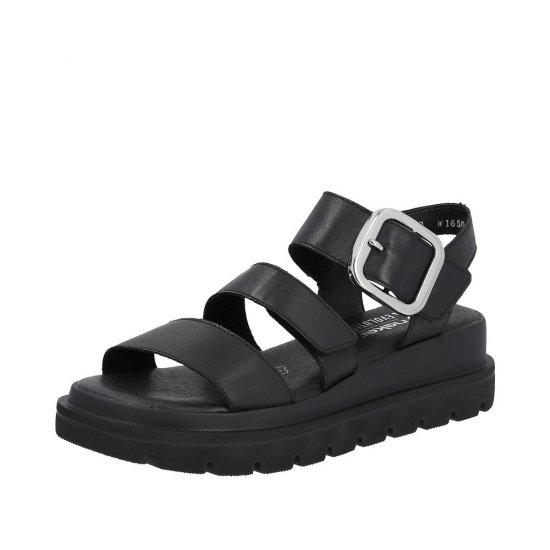 Rieker EVOLUTION Women's sandals | Style W1650 Casual Sandal Black - Click Image to Close