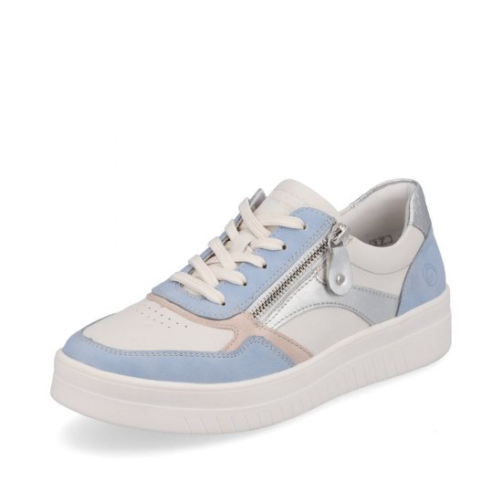 Remonte Women's shoes | Style D0J01 Athletic Lace-up with zip Blue Combination - Click Image to Close