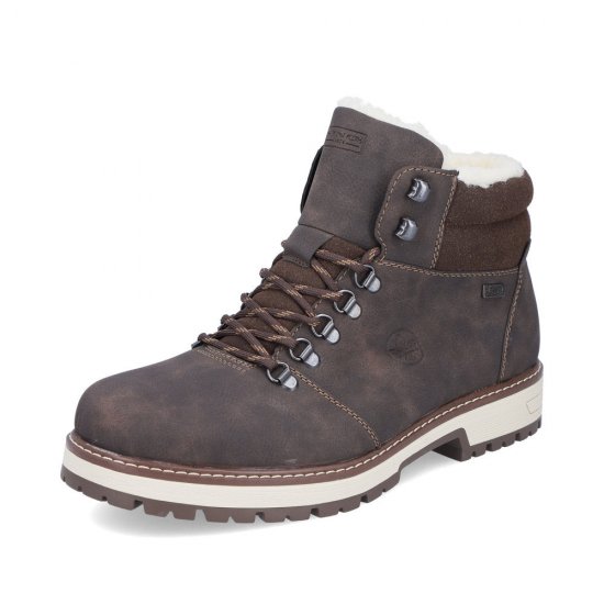 Rieker Synthetic leather Men's boots | F8333 Ankle Boots - Flip Grip Brown - Click Image to Close