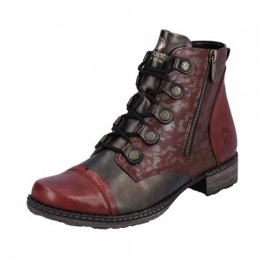 Remonte Synthetic Material Women's mid height boots| D4391 Mid-height Boots Red Combination