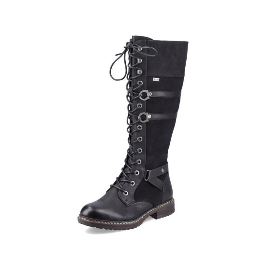 Rieker Synthetic Material Women's' Tall Boots| 94732-14 Tall Boots Black - Click Image to Close