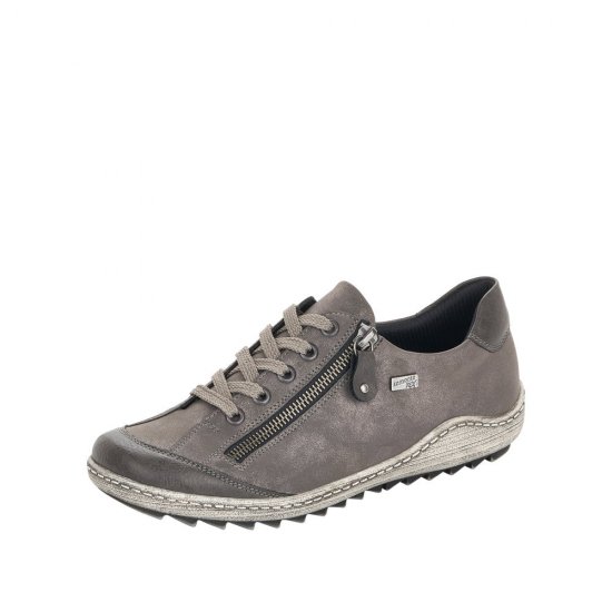 Remonte Women's shoes | Style R1402 Casual Lace-up with zip Grey - Click Image to Close