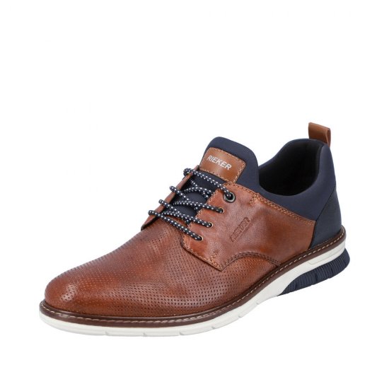 Rieker Men's shoes | Style 14450 Dress Slip-on Brown - Click Image to Close