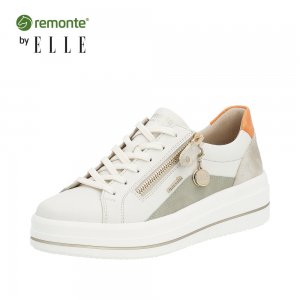 Remonte Women's shoes | Style D1C01 Athletic Lace-up with zip White Combination