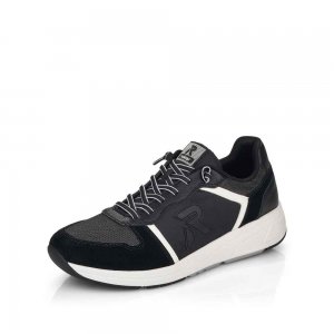 Rieker EVOLUTION Men's shoes | Style 07001 Athletic Lace-up Black