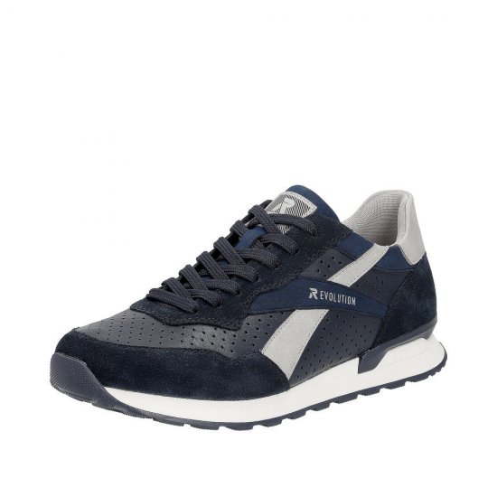 Rieker EVOLUTION Men's shoes | Style U0302 Athletic Lace-up Blue - Click Image to Close