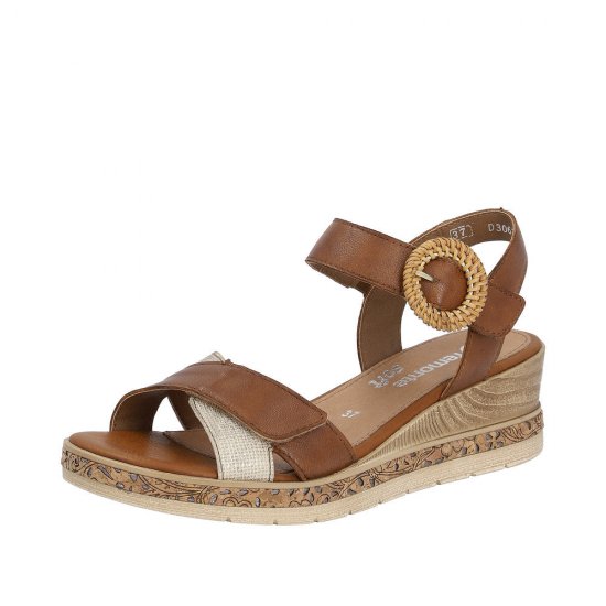 Remonte Women's sandals | Style D3067 Dress Sandal Brown Combination - Click Image to Close