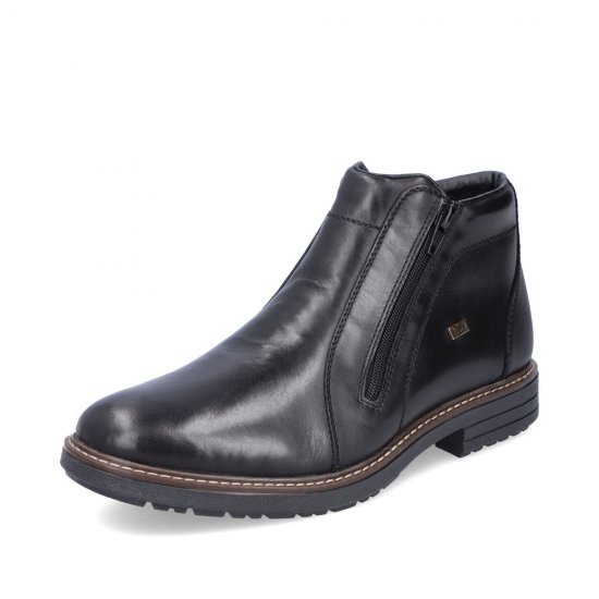 Rieker Leather Men's boots| 33160 Ankle Boots Black - Click Image to Close