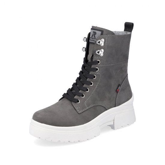 Rieker EVOLUTION Suede leather Women's mid height boots| W0371 Mid-height Boots Grey - Click Image to Close