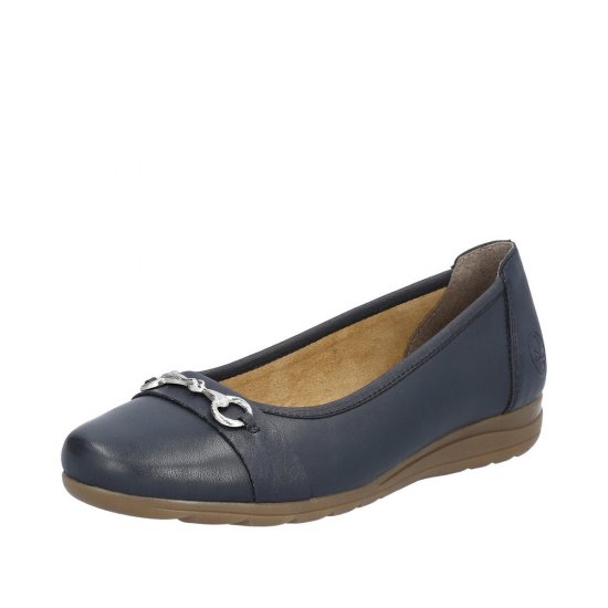 Rieker Women's shoes | Style L9360 Dress Ballerina Blue - Click Image to Close