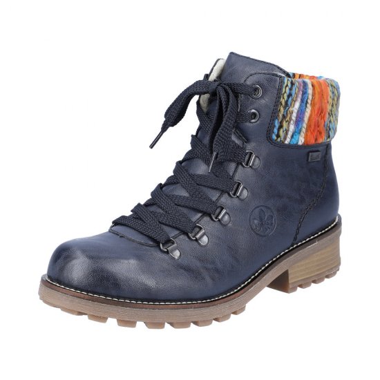 Rieker Synthetic Material Women's short boots| Z0445 Ankle Boots Blue - Click Image to Close