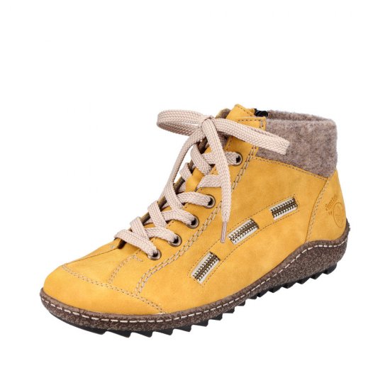 Rieker Synthetic Material Women's short boots | L7543 Ankle Boots Yellow - Click Image to Close