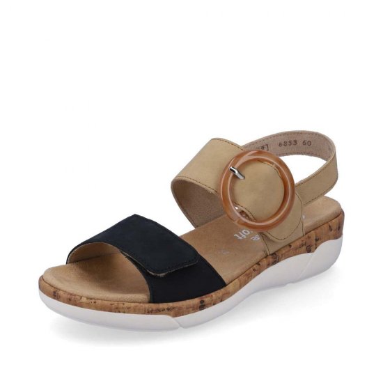 Remonte Women's sandals | Style R6853 Casual Sandal Beige Combination - Click Image to Close