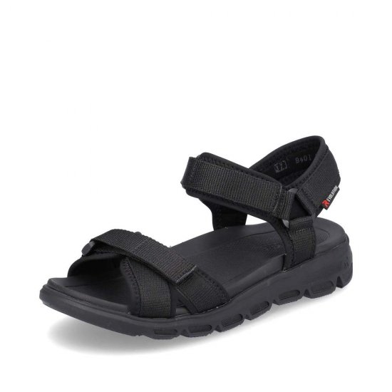 Rieker EVOLUTION Women's sandals | Style V8401 Athletic Trekking Black - Click Image to Close