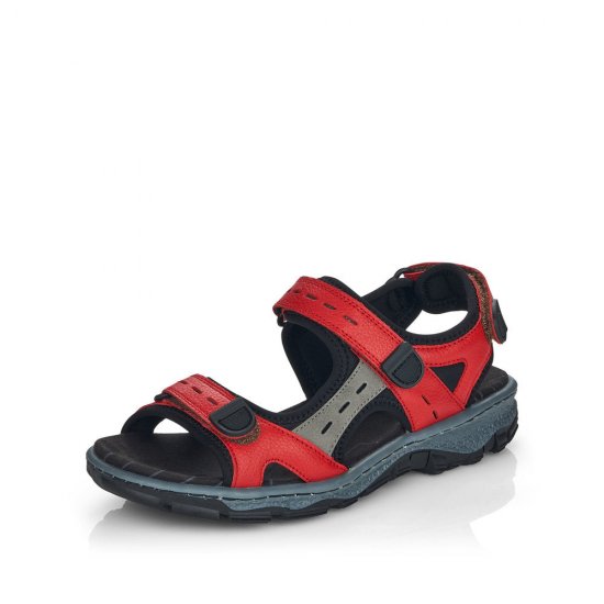 Rieker Women's sandals | Style 68872 Athletic Trekking Red - Click Image to Close