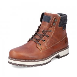 Rieker Leather Men's boots | F8301 Ankle Boots Flip Grip Brown