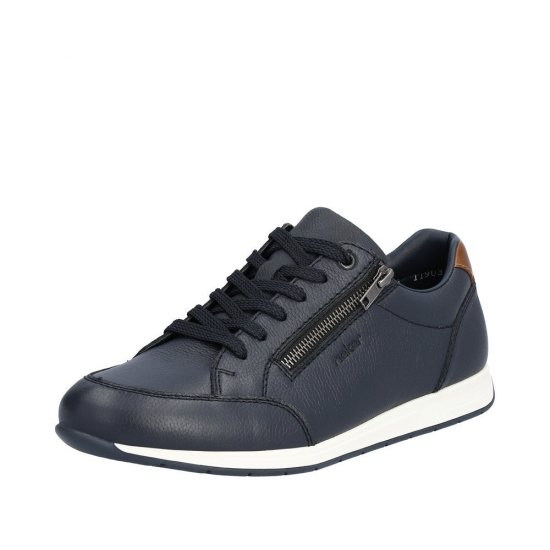 Rieker Men's shoes | Style 11903 Casual Lace-up with zip Blue - Click Image to Close