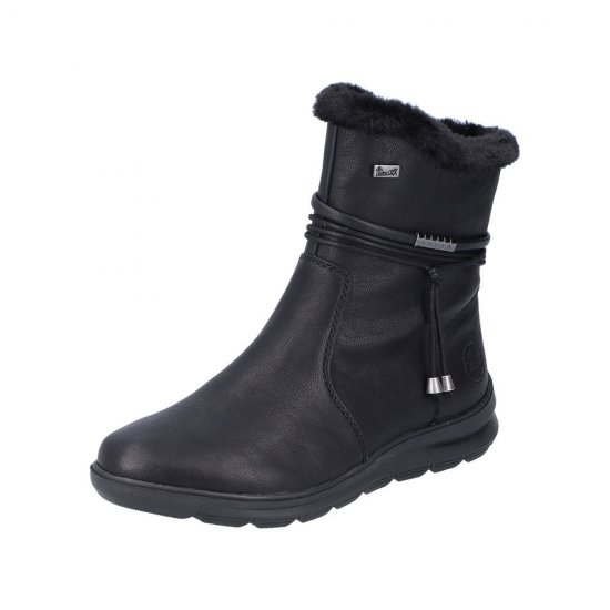 Rieker Synthetic Material Women's short boots| Z0070 Ankle Boots Black - Click Image to Close