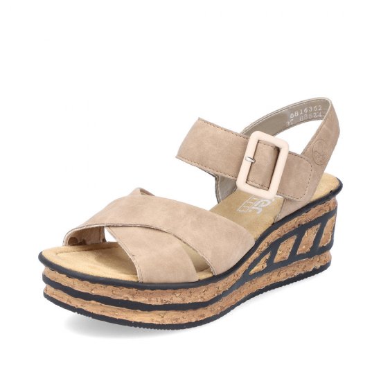 Rieker Women's sandals | Style 68163 Dress Sandal Beige - Click Image to Close