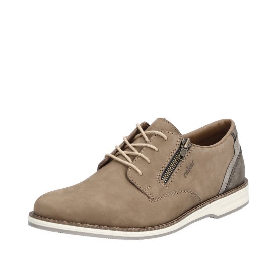 Rieker Men's shoes | Style 12505 Dress Lace-up with zip Brown - Click Image to Close