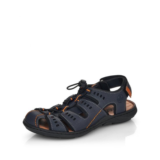 Rieker Men's sandals | Style 22021 Athletic Trekking Blue - Click Image to Close