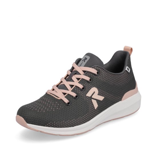 Rieker EVOLUTION Women's shoes | Style 40100 Athletic Lace-up Grey - Click Image to Close